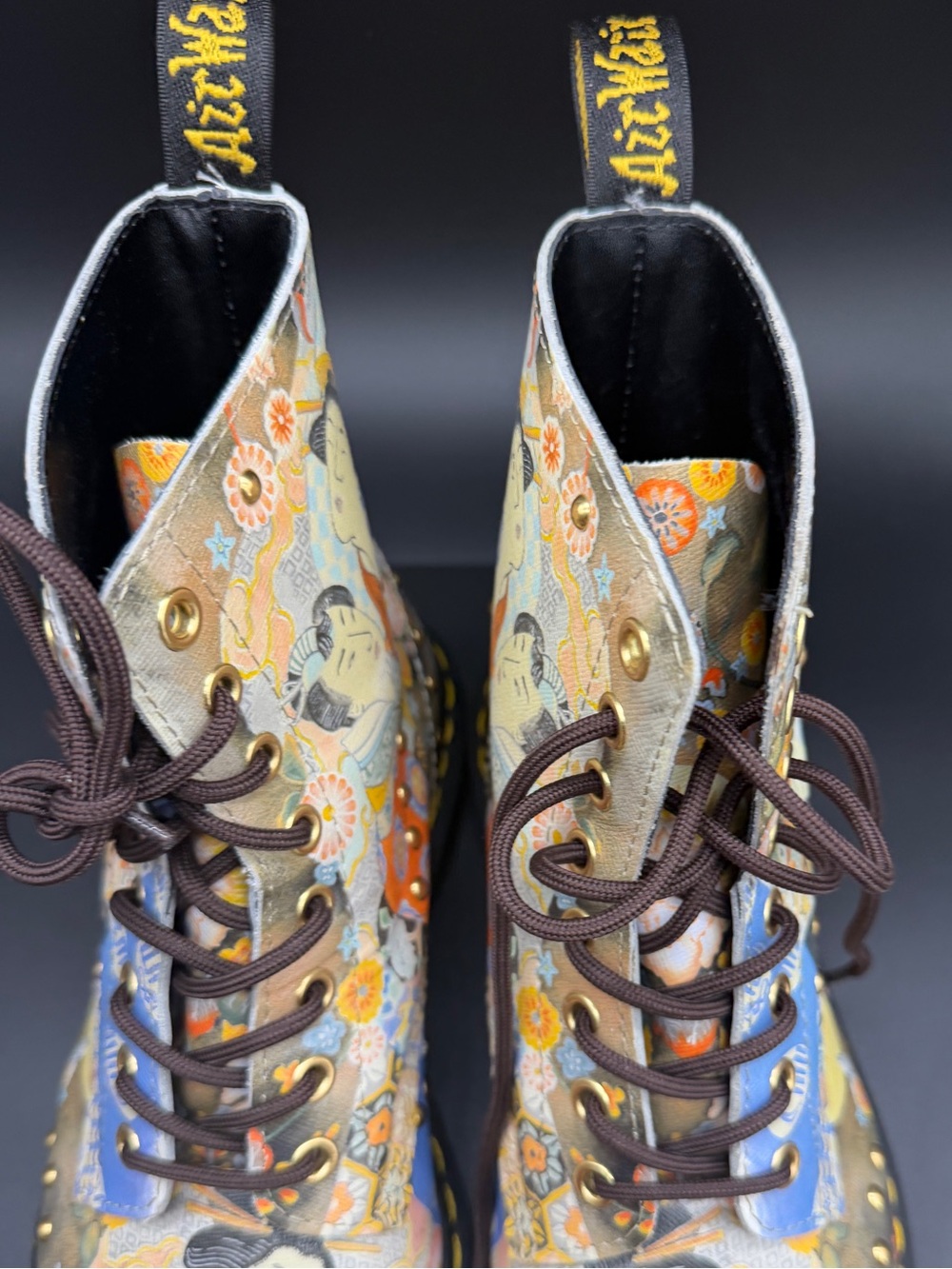 Dr. Martens 1460 Pascal Eastern Art Leather Studded Boots Size 9 - Picture 6 of 7